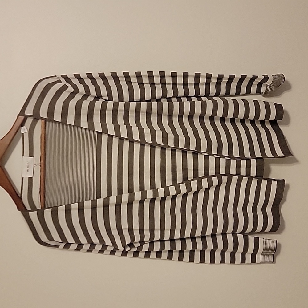 SITA Murt Linen Blend Striped Cardigan / Size 42 (Small)